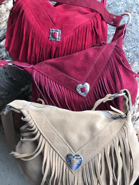 Red Leather purse 100% leather bag w/ Fringe Boho American Leather Works |  eBay